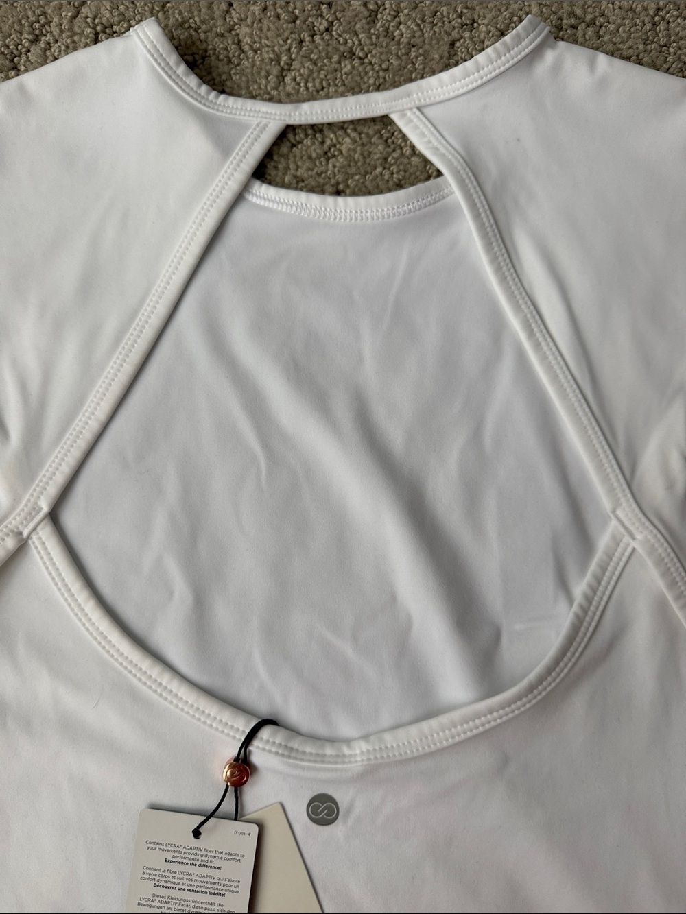 Calia Open Back Inspire Tank Top in Pure White Women’s Activewear Small NWT - Picture 10 of 12